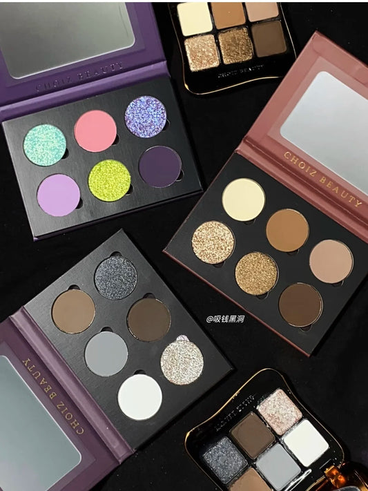 6-Color Green Chameleon Butterfly Eyeshadow Palette – Gothic Glam with a Twist