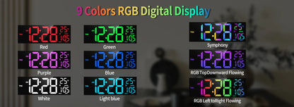16" RGB LED Digital Wall Clock
