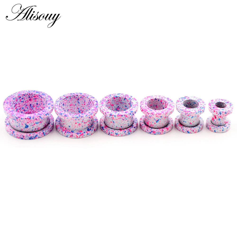 Stainless Steel Paint Pulley Ear Tunnels & Plugs Set