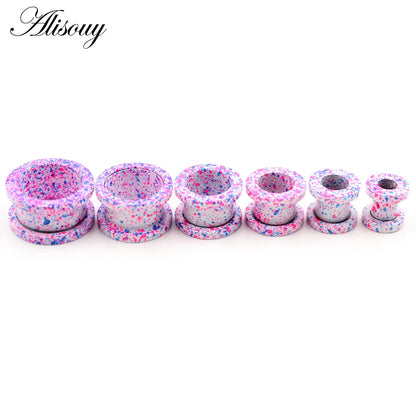 Stainless Steel Paint Pulley Ear Tunnels & Plugs Set