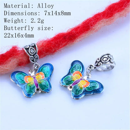 5pcs Butterfly Hair Beads