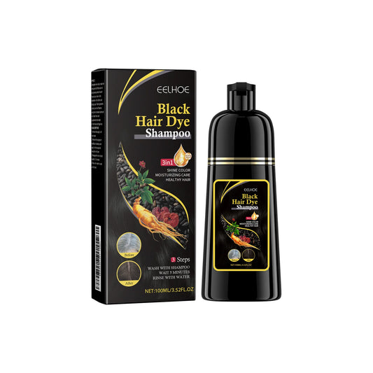 EELHOE 100ml Natural Plant Hair Dye Shampoo – 3-in-1 Grey Coverage for Men & Women