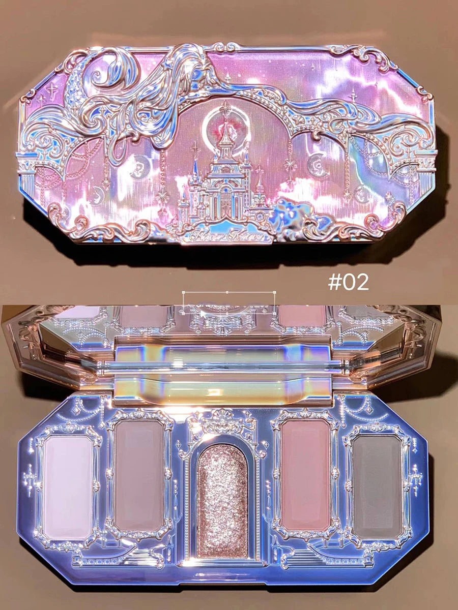 Moonlight Mermaid Eyeshadow Palette – 5-Color Matte & Shimmer Chameleon Finish