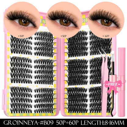 Lash Clusters Kit – 540PCS Cat-Eye Lash Extension Set with Bond & Seal