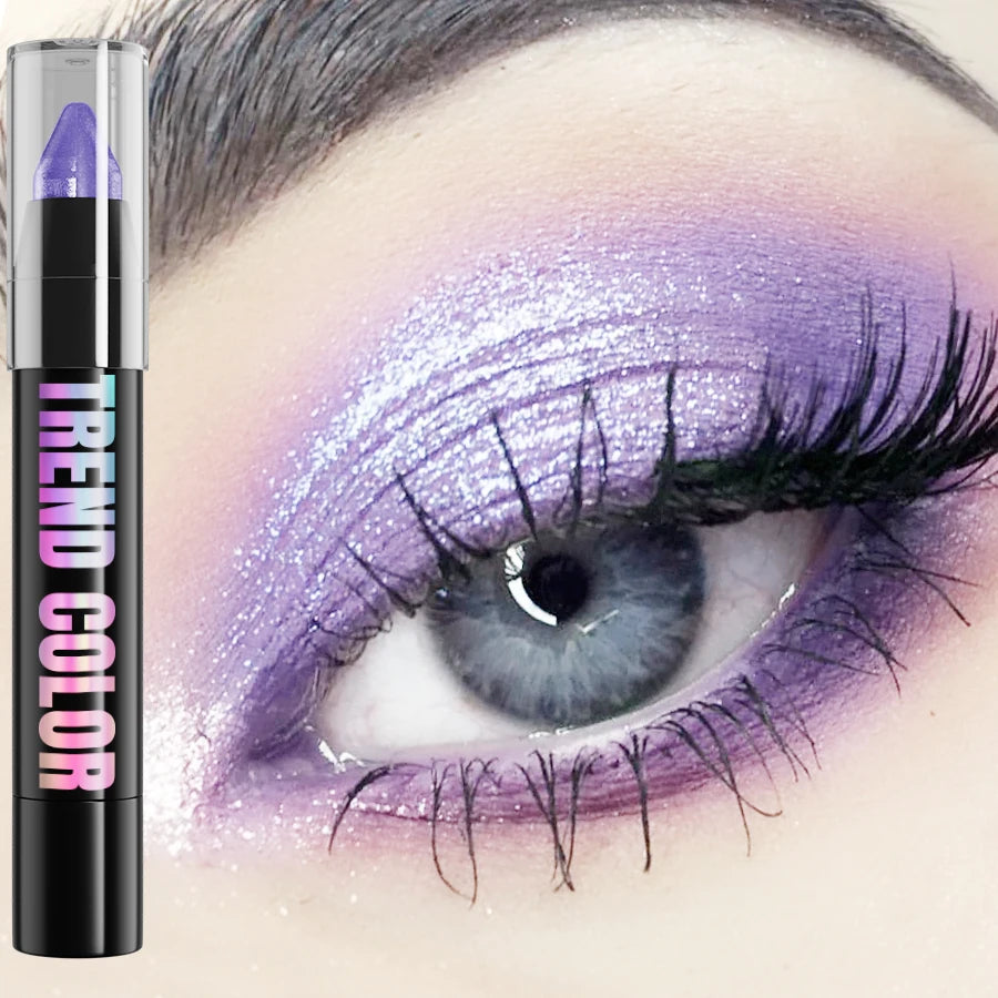 24-Color Pearlescent Glitter Eyeshadow & Eyeliner Pencil – Waterproof, Shimmer & Matte Eye Makeup