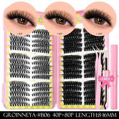 Lash Clusters Kit – 540PCS Cat-Eye Lash Extension Set with Bond & Seal