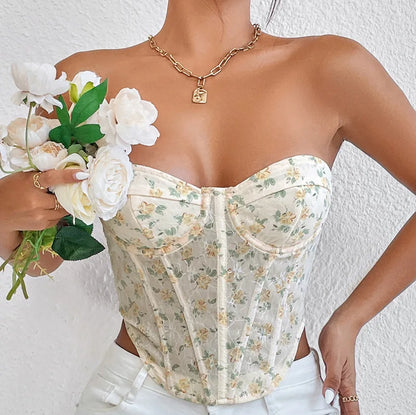 Women’s Underbust Bustier Camis – Sexy Crop Top Lingerie Streetwear