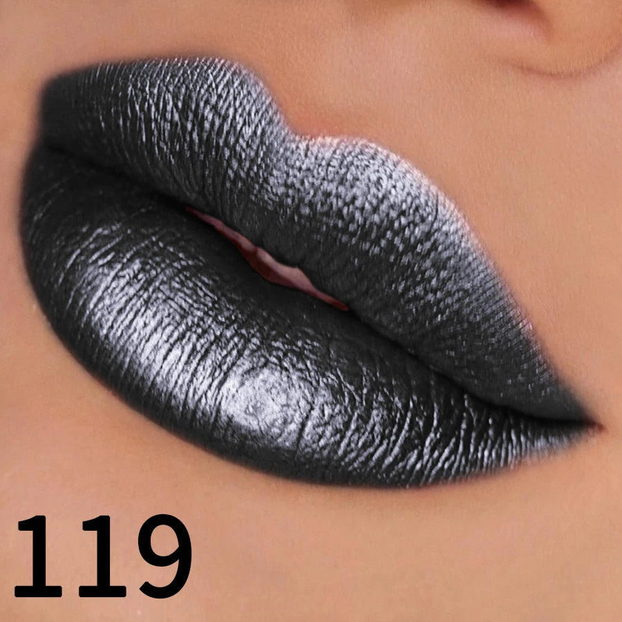19-Color Glitter Lipstick Collection – Hydrating, Sparkling Metallic Lip Tints