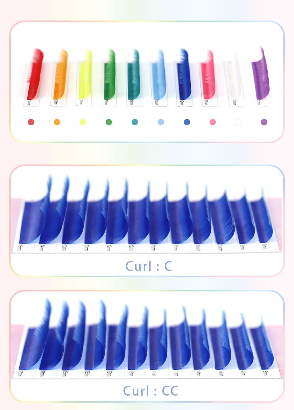 Glow-in-the-Dark Neon UV Lash Extensions – Fluorescent Color Faux Mink C Curl