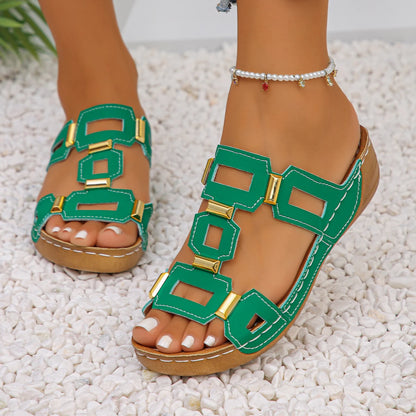 Roman Wedge Sandals