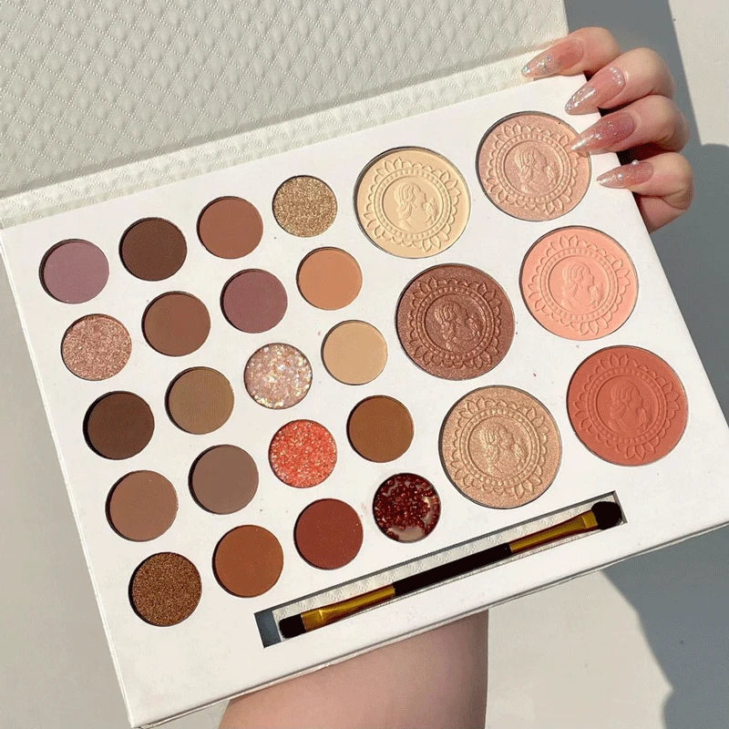 26-Color Eyeshadow Palette – Matte & Highlighter Blend Long-Lasting Makeup