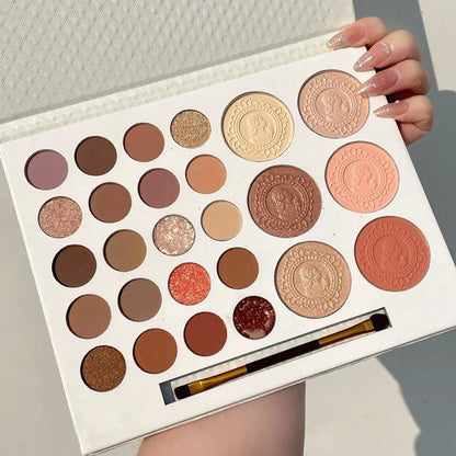 26-Color Eyeshadow Palette – Matte & Highlighter Blend Long-Lasting Makeup