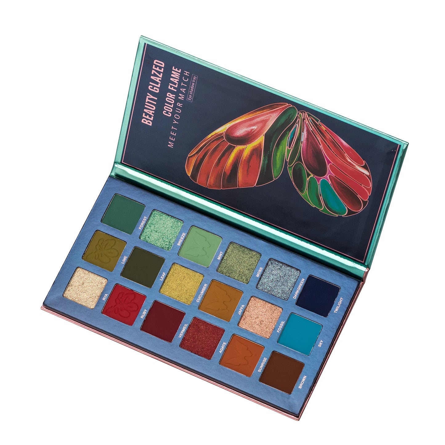 Butterfly 18-Color Eyeshadow Palette – Matte, Shimmer & Metallic Finishes