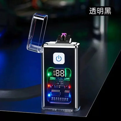 USB Rechargeable Electric Lighter – Windproof Dual Arc Plasma Fire Starter for Outdoors & Everyday Use