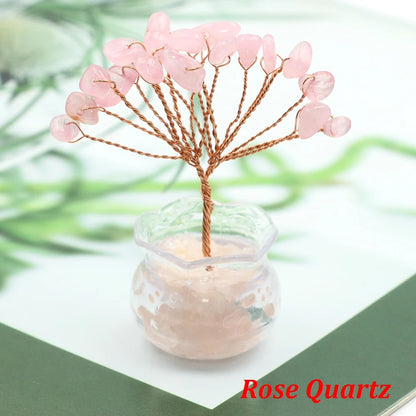 Mini Crystal Money Tree – Natural Gemstone Wire-Wrapped Decoration
