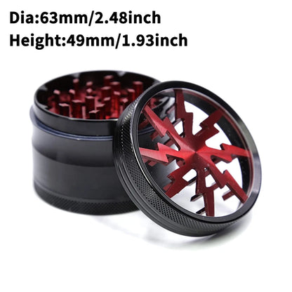 63mm Premium Zinc Alloy Grinder – 4-Layer Multifunctional Herb & Spice Crusher