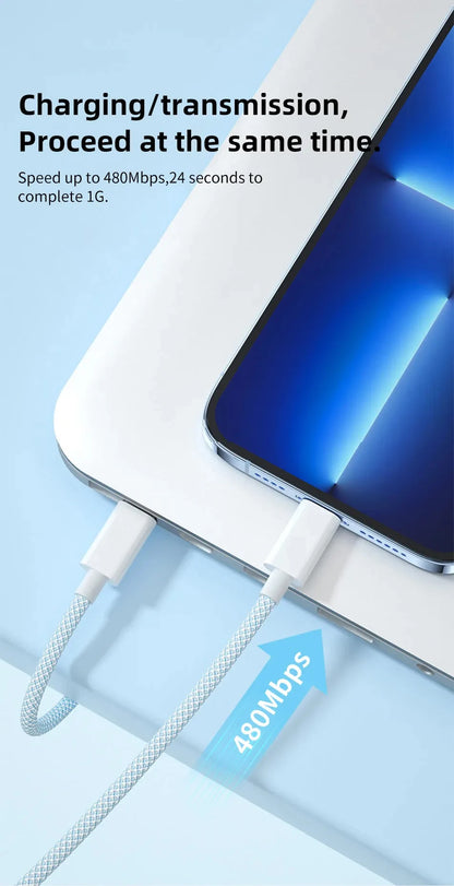60W USB Type-C to Type-C Fast Charging Cable
