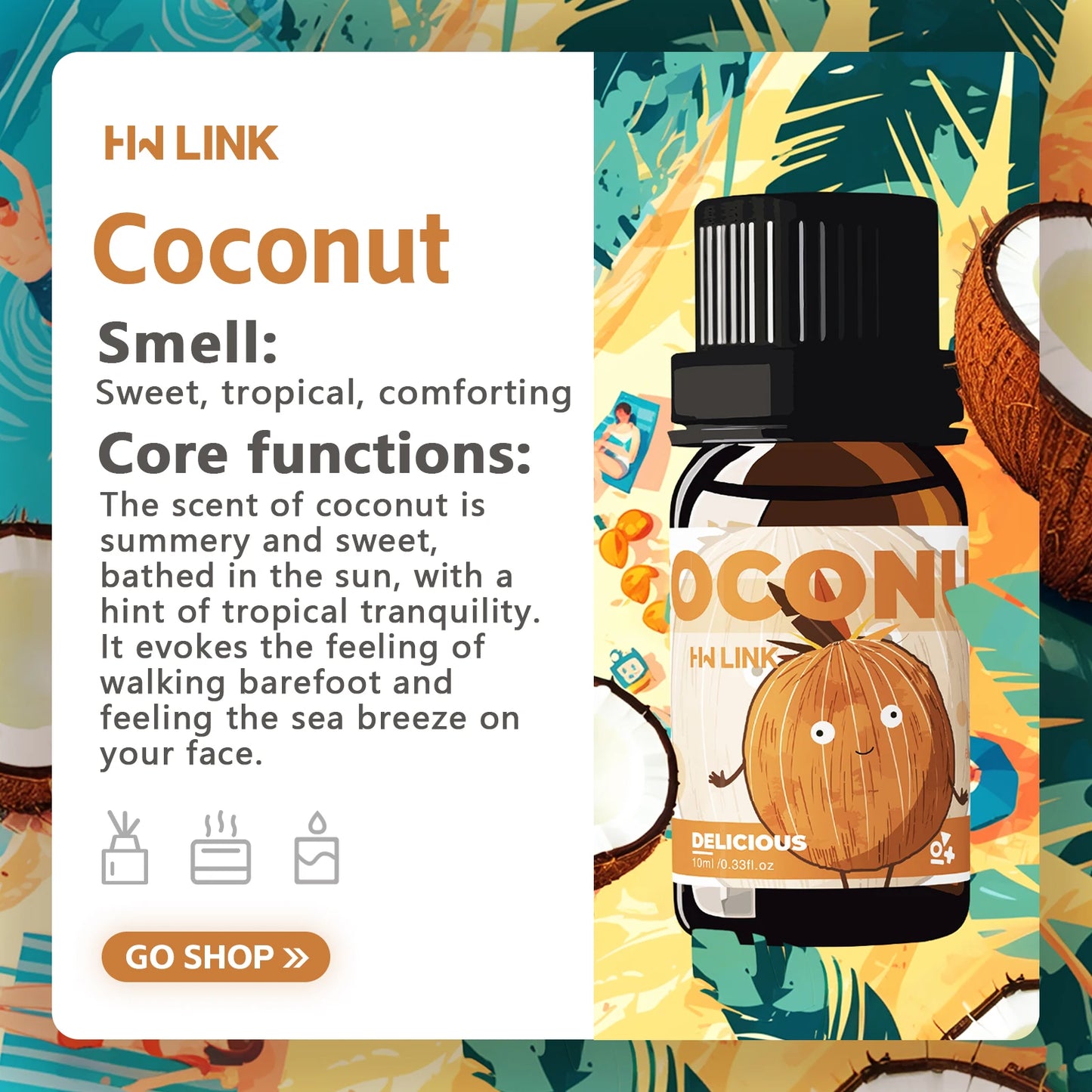 10ml Coconut Essential Oil – Aromatherapy & Body Care