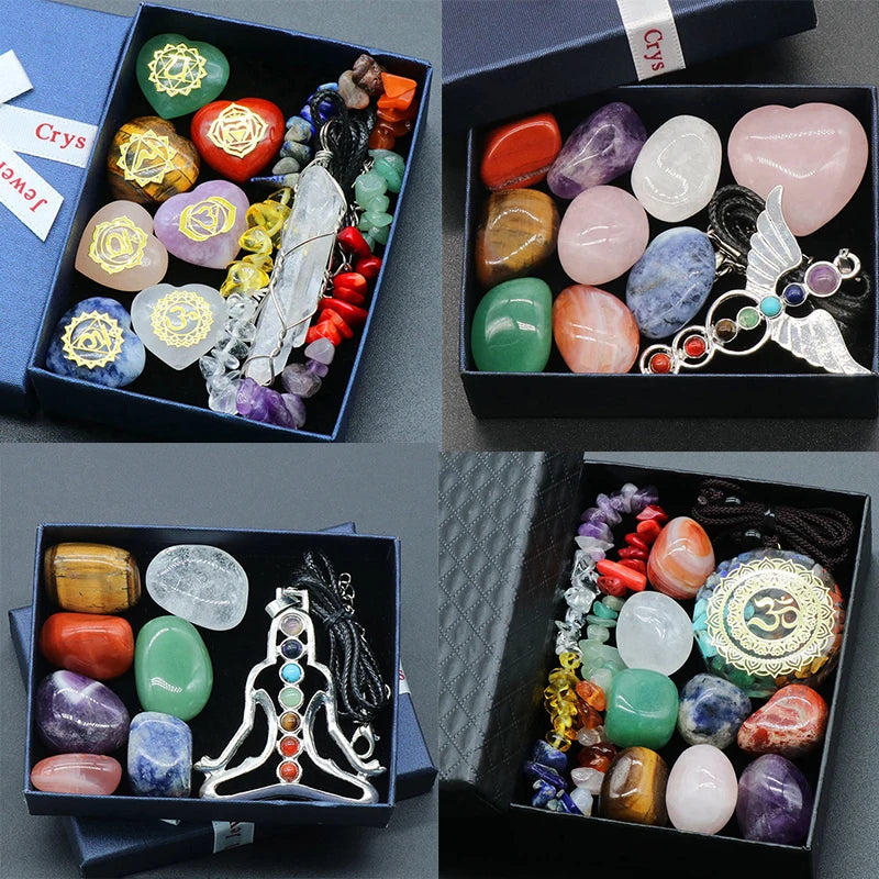 Chakra Yoga Reiki Stone Set – Natural Crystal Healing Collection