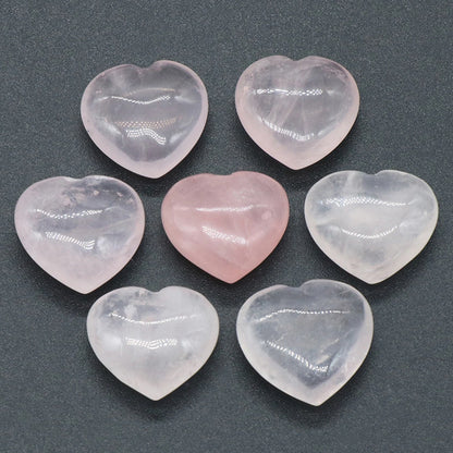 Natural Stone Heart Crystals – Rose Quartz, Amethyst & Gemstone Ornaments