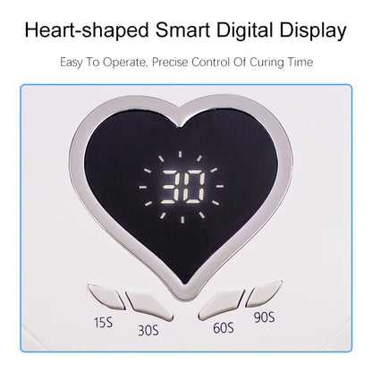 High Power 96W Heart-Shaped LED Nail Lamp – Red Light Gel Polish Dryer