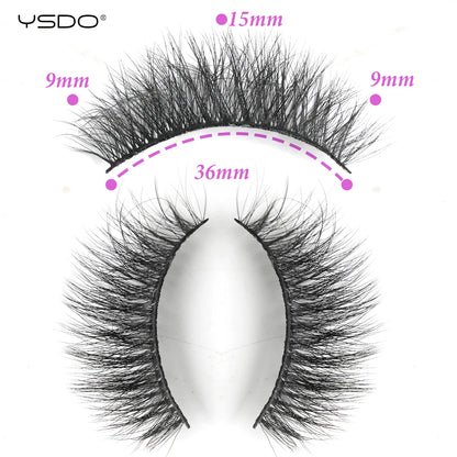 Wispy 3D Mink False Eyelashes – Natural Long, Fluffy & Reusable Strip Lashes (1 Pair)