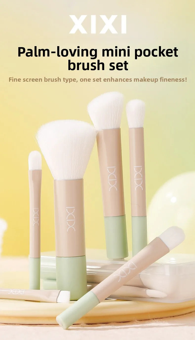 6-Piece Portable Mini Makeup Brush Set