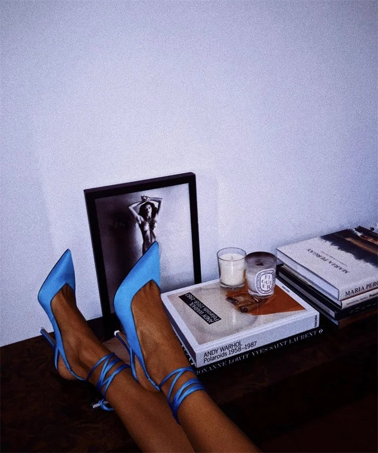 Pointed Toe Ankle Strap Party Heels