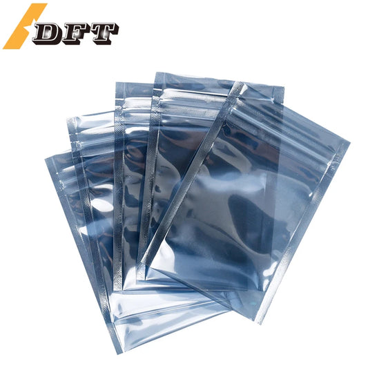 100pcs Anti-Static Shielding Zip Lock Bags – Resealable ESD Pouches