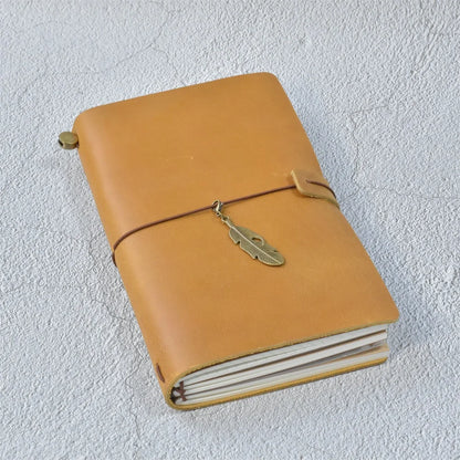 Genuine Leather Refillable Travel Journal – Handmade Retro Diary & Sketchbook