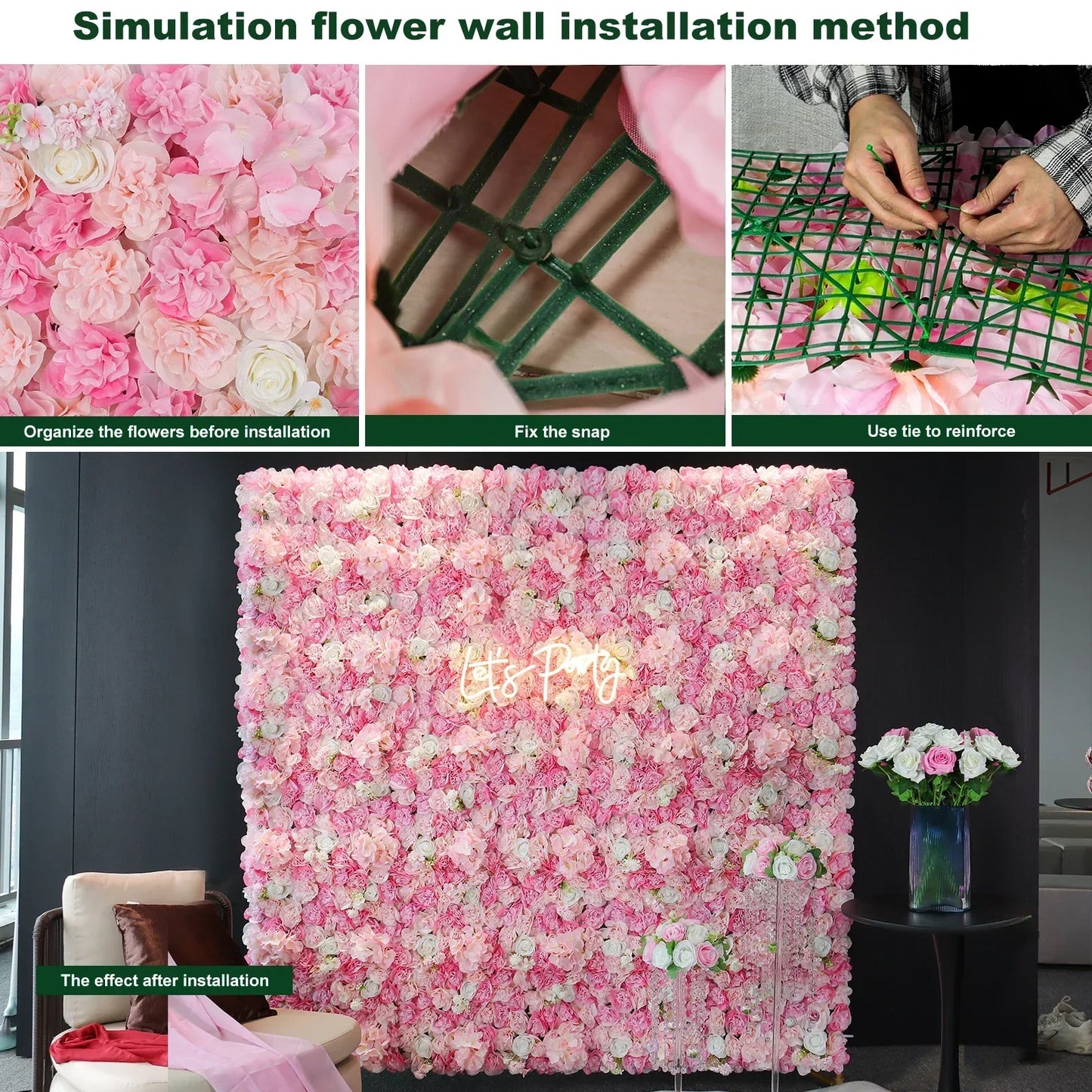 3D Rose Wall Panels Set