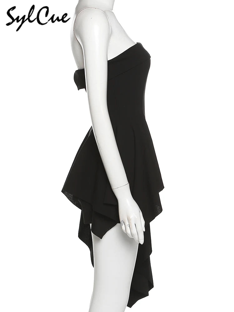 Black Strapless Mini Dress – Elegant Slim Party Tube Dress