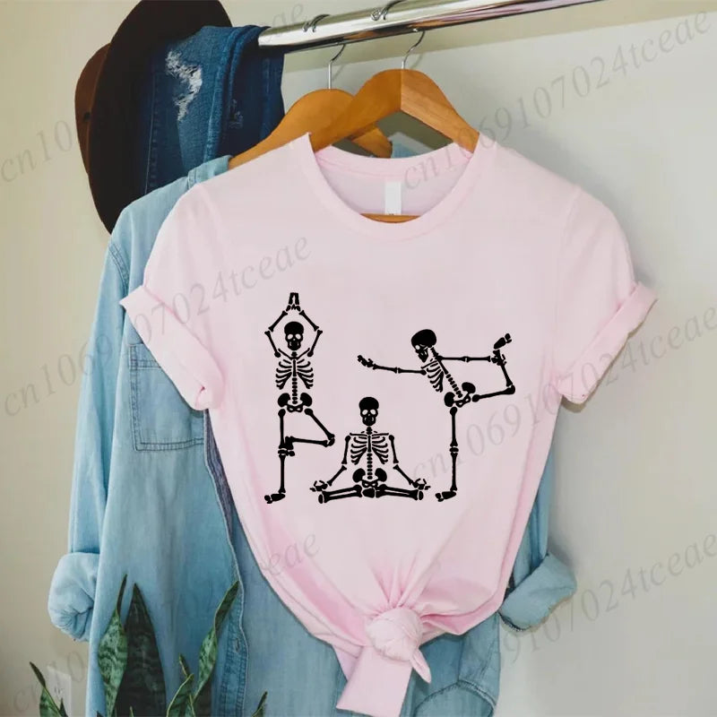 Skeleton Yoga Funny Halloween Shirt