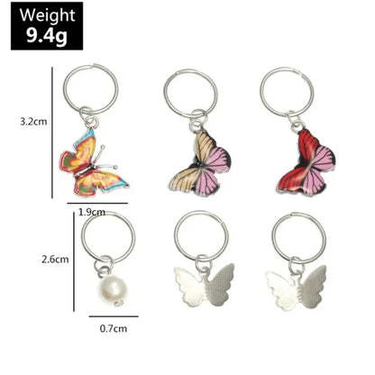 5pcs Butterfly Hair Beads