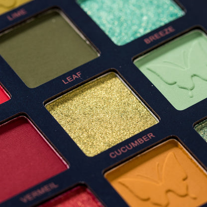 Butterfly 18-Color Eyeshadow Palette – Matte, Shimmer & Metallic Finishes