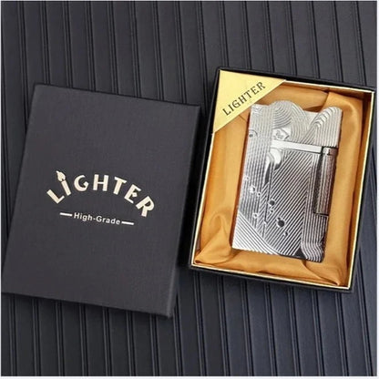 Sanji-Style Brass Kerosene Lighter – Side Pulley Ignition, Retro Collectible Gift