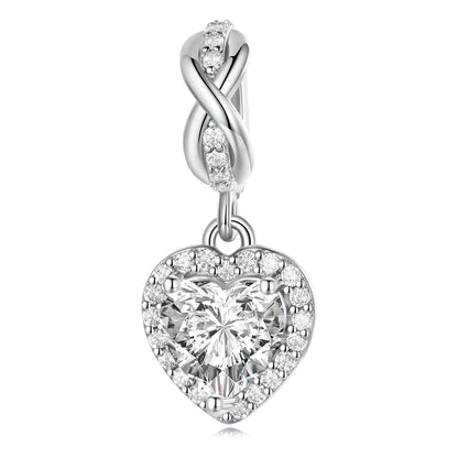 925 Sterling Silver Rainbow Heart Charm – Shine with Every Sparkle