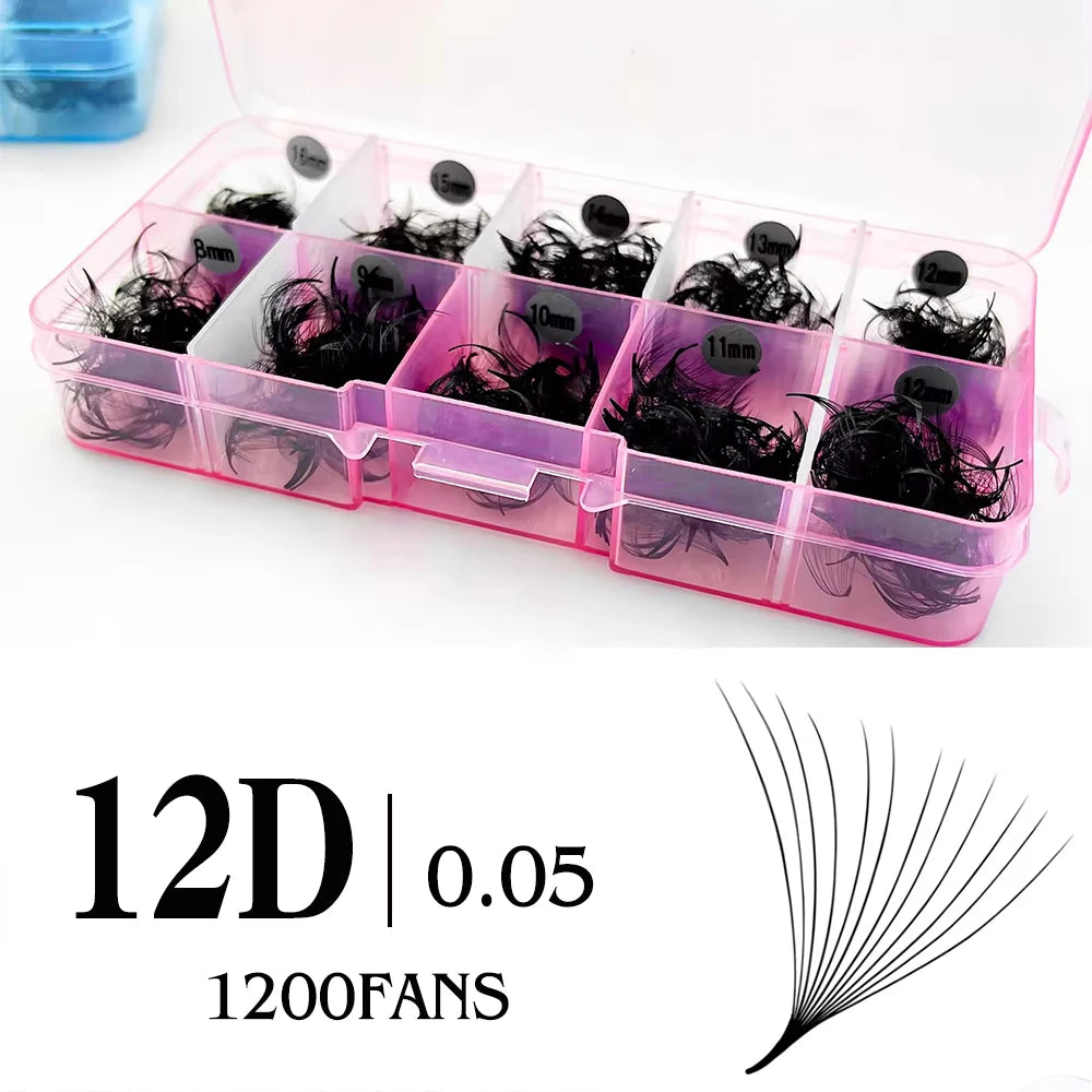 Premade Volume Lash Fans – 3D–20D C Curl (8–15mm)