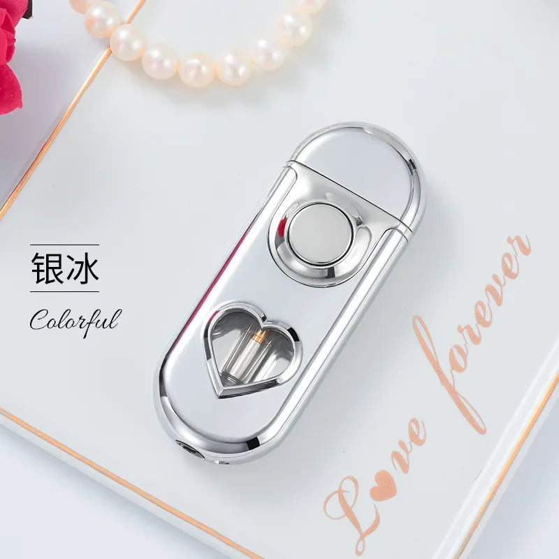 Double Flame LED Butane Metal Lighter