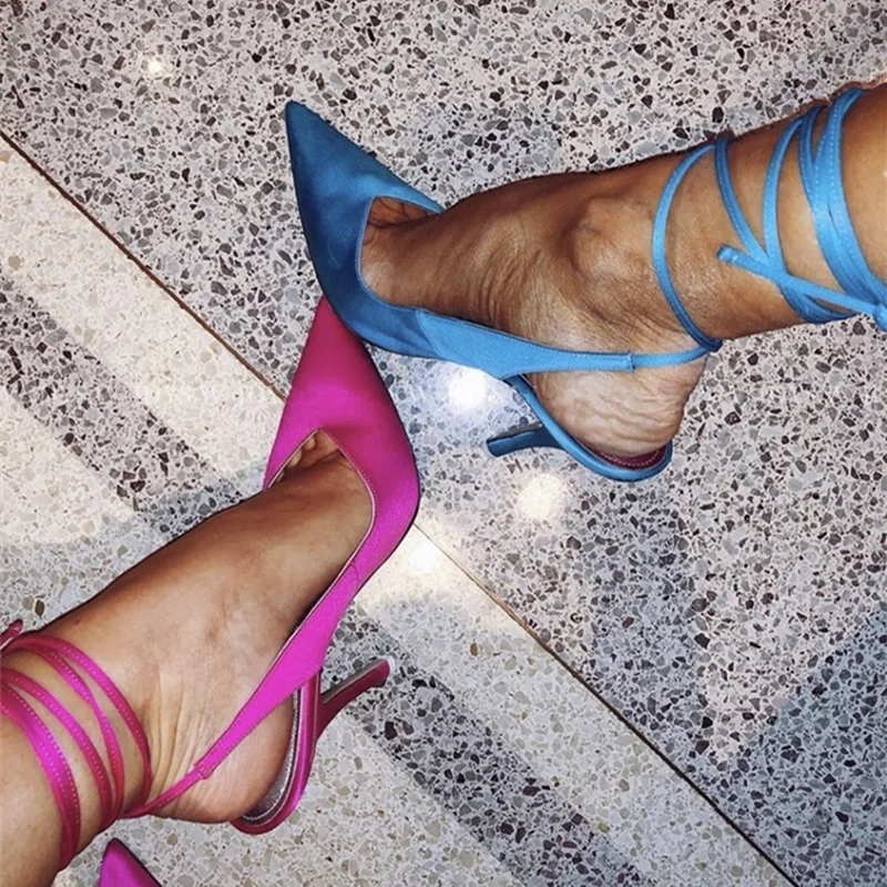 Pointed Toe Ankle Strap Party Heels