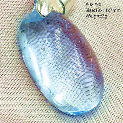 Natural Blue Topaz Quartz Pendant Necklace – Oval Healing Stone Jewelry