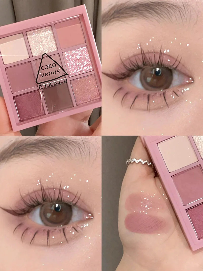 Oh Rosy 9-Color Eyeshadow Palette – Soft Smoke & Rose Tones