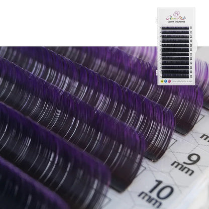 Gradient Purple Lash Extensions – Ombre Individual False Eyelashes for Creative Looks