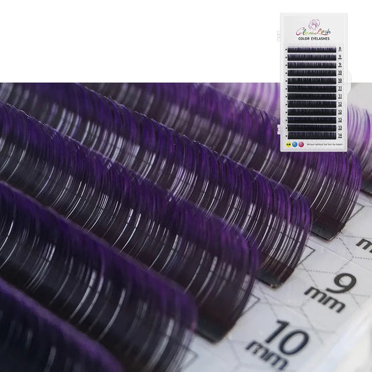 Gradient Purple Lash Extensions – Ombre Individual False Eyelashes for Creative Looks