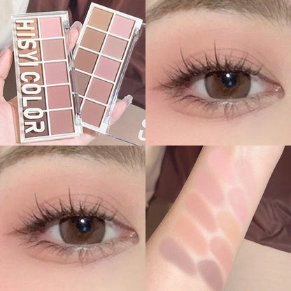 10-Color Matte &amp; Glitter Eyeshadow Palette – Everyday Glam Meets All-Day Wear