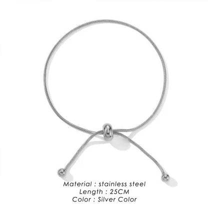 Adjustable Stainless Steel Anklet – Women’s Round Snake Chain Bracelet (30cm)