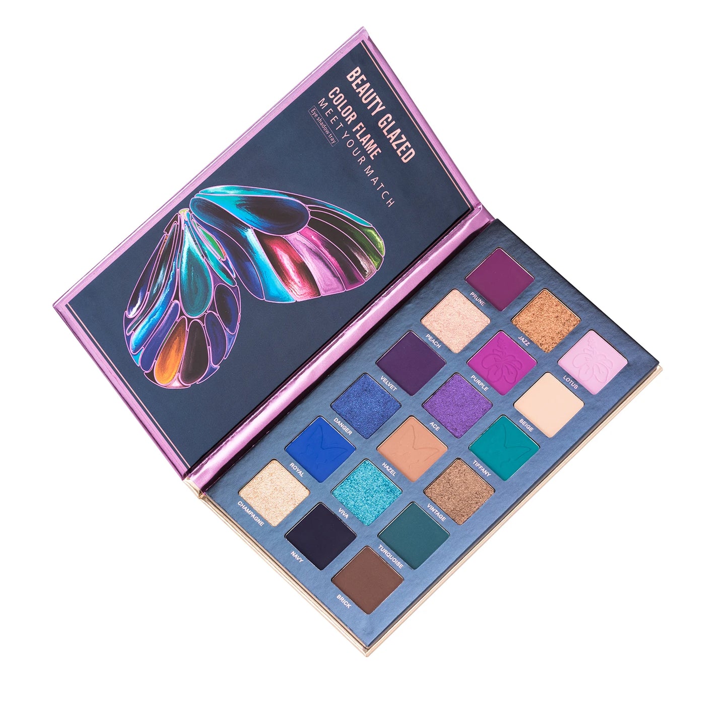 Butterfly 18-Color Eyeshadow Palette – Matte, Shimmer & Metallic Finishes