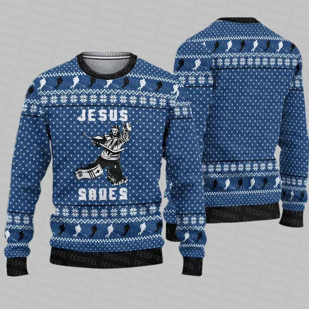 3D Christmas Cosplay Ugly Sweater – Santa, Jesus & Anime Print Holiday Pullover