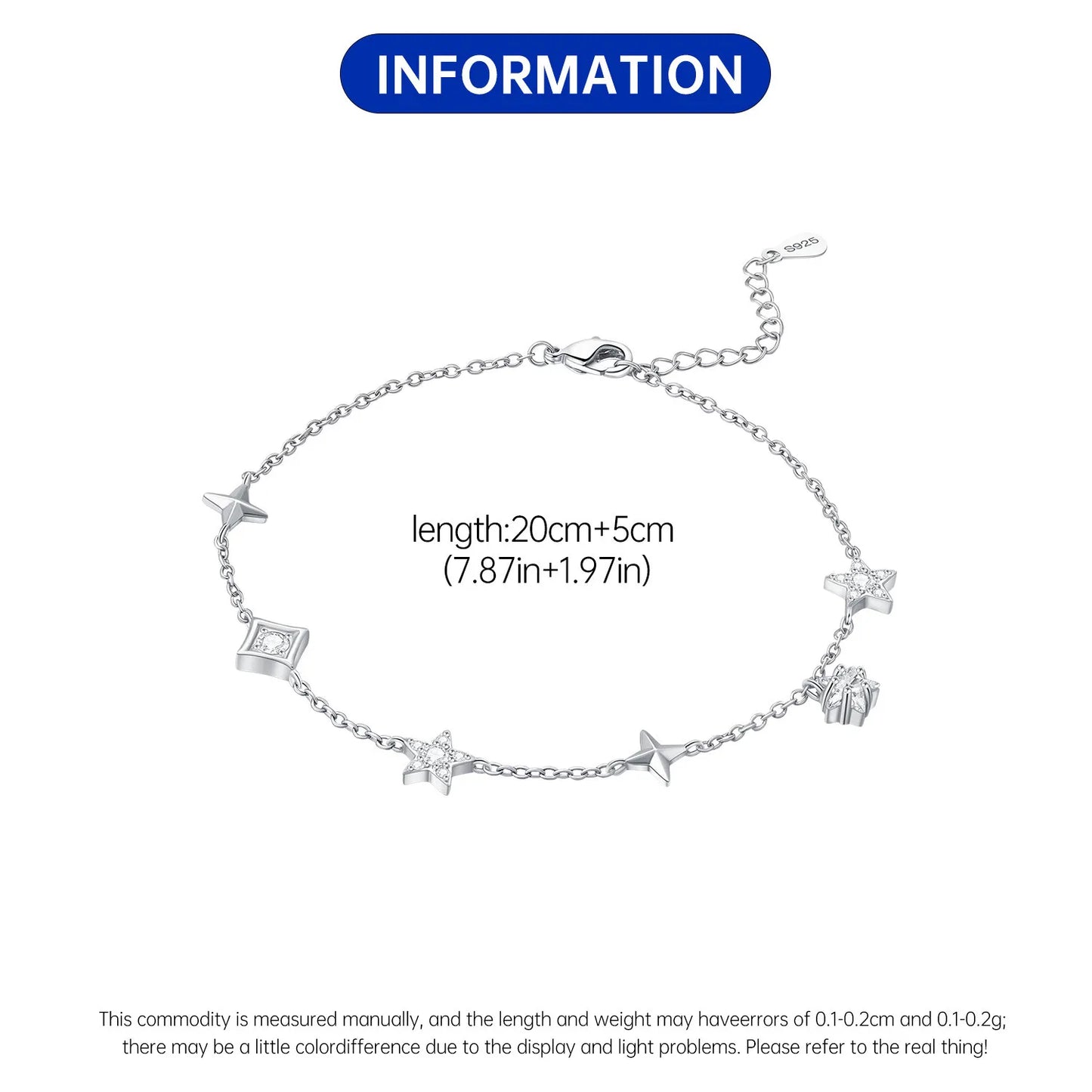 925 Sterling Silver Double-Layer Anklet – Exquisite Zircon Heart Chain Jewelry