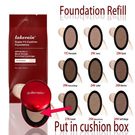 Cushion Refill Foundation – Waterproof, Semi-Matte & Long-Lasting (72H Wear)